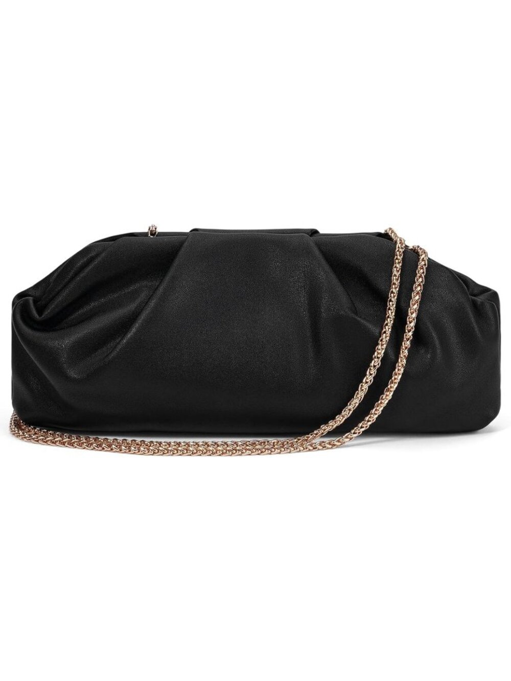 Womens Black Pleated Clutch Purse Formal Wedding Prom Cocktail Evening Bag